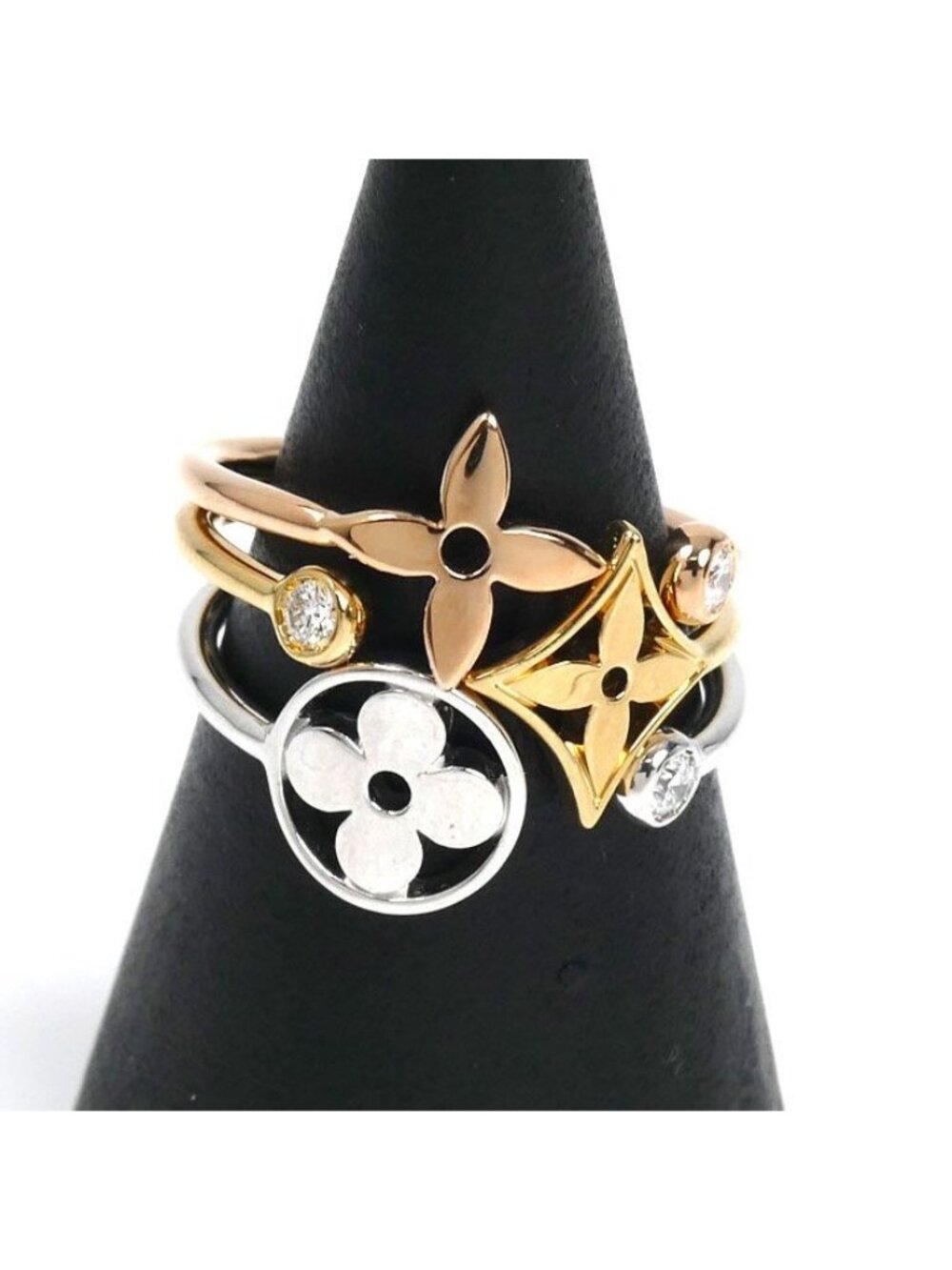 Louis Vuitton 18k Yellow Gold PG WG Bag Monogram Idylle Diamond Ring No 9 49 - Picture 1 of 6